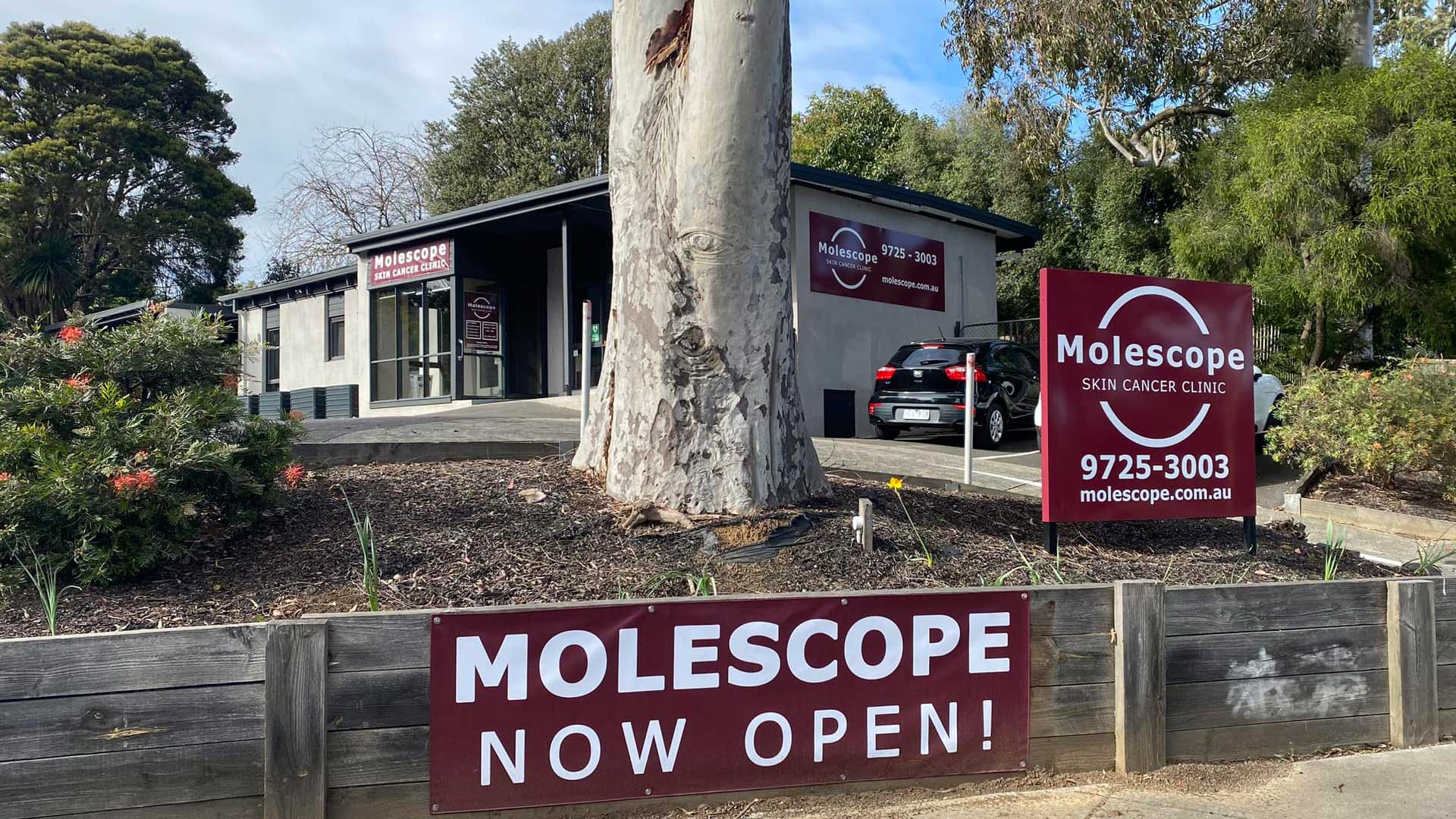 A photo of the front of Molescope soon after opening at 262 Manchester Road, Mooroolbark